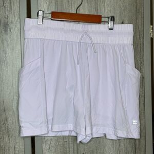 Sweaty Betty Athletic Shorts Size 12 Pull On Pockets Lined Purple Lilac